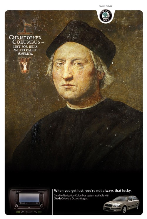 Христофор Колумб в рекламе Skoda