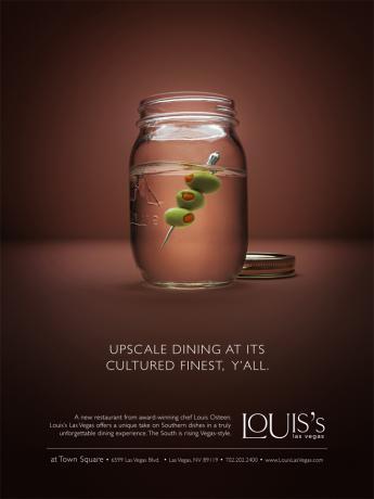 Реклама ресторана от повара Louis Osteen, Louis's Las Vegas