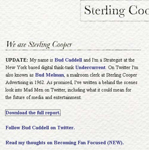  WeAreSterlingCoopers.com,    -  "Mad Men"  Twitter 
