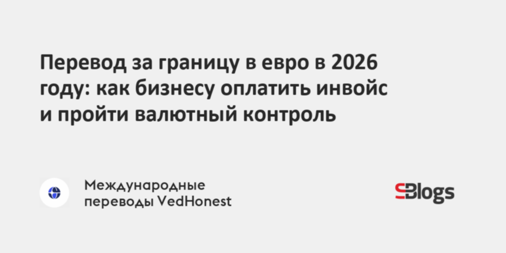 Оплата инвойсов в евро в 2026 году: как бизнесу пройти валютный контроль