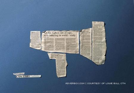 Lowe Bull использует для рекламы газетные вырезки