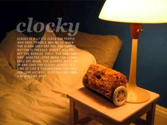 Пишущий будильник Clocky