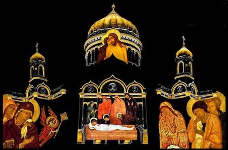 Пасхальная световая проекция на стенах храма Христа Спасителя - Организатором уникального светового шоу выступил Рекламный холдинг «Media Arts Group»