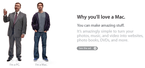 Скриншот сайта Apple, кампания Getamac