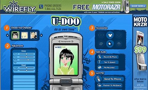 Совместный сайт Motorola и WireFly - скриншот процесса изготовления аватарки