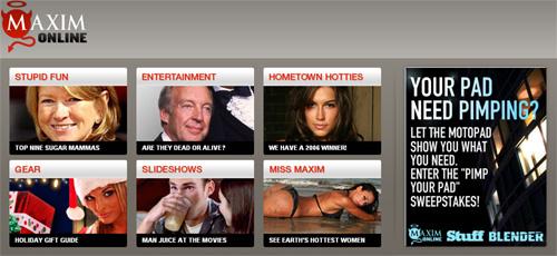 Баннер Motorola на сайте Maximonline.com