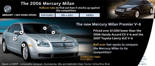 Баннер автомобиля Mercury Milan - в развернутом виде