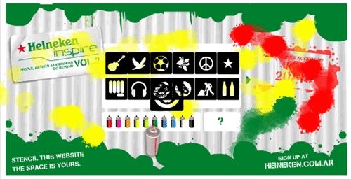 Баннер фестиваля Heineken в развернутом виде - разрисованный