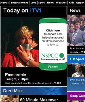 Кампания Full Stop от NSPCC - призыв к пожертвования и "горячая кнопка"