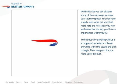 Сайт British Airways - главная страница