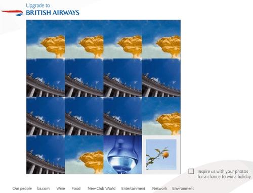 Сайт British Airways - увеличение логотипа