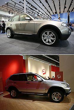 Вверху BMW X5, внизу — CEO китайской компании Shuanghuan