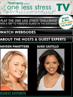 Сайт Neutrogena Onelessstress.com - информация о ведущих и экспертах