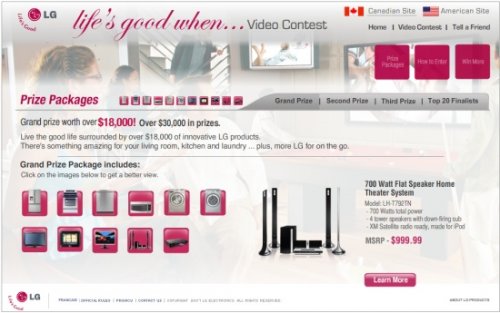 призы конкурса LG