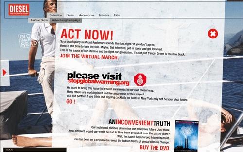 Сайт Diesel Global warming - ссылки на организации