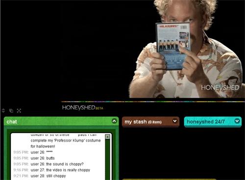 Сайт Honeyshaed - представление одного из DVD, чат
