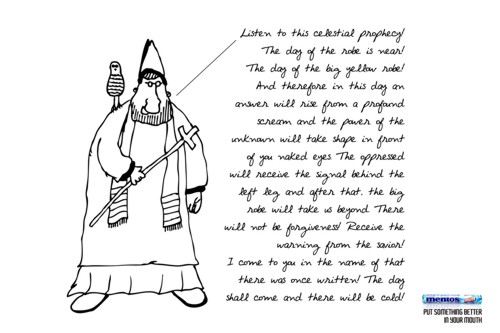 Лживые речи и религиозные проповеди в рекламе Menthos