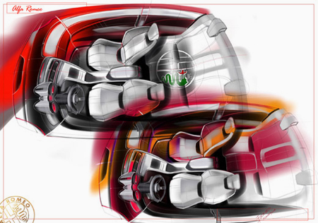 Эскиз иллюстрирующий стадии работы над автомобилями