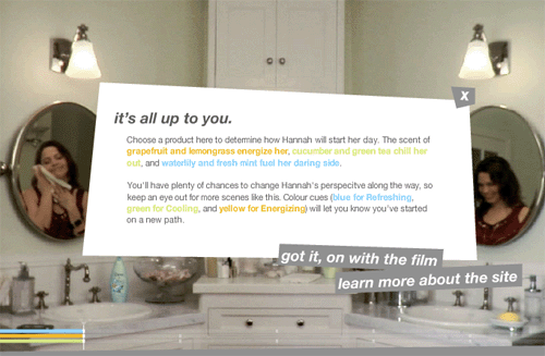 Проект "Waking up Hannah" от Dove, главная страница