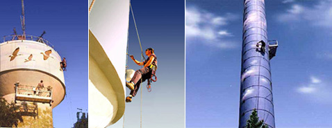 Некая безымянная водонапорная башня ни в чём не провинилась "с точки зрения экологии", однако и её Грасия разукрасил. И ещё какую-то трубу (справа). Для многих на трубах покалякать — <a href="http://www.membrana.ru/articles/imagination/2005/09/27/195300.html">милое дело</a>! (фото с сайта gracia.club.fr)