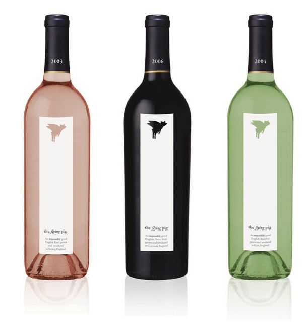 Дизайн винной этикетки с летающими поросятами от Филиппа Скиннера