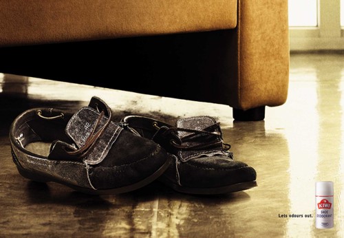 Реклама дезодоранта для обуви Kiwi