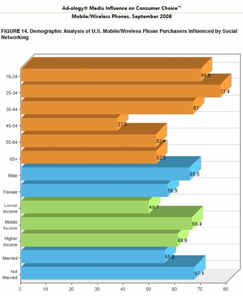 Социально-демографический профиль потребителей, на которых сетевая "молва" оказала влияние при покупке сотового телефона - данные Аd-ology
