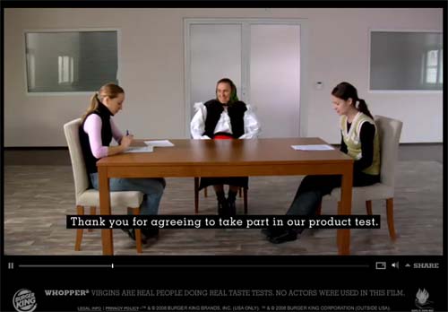 "Девственные" потребители Whopper - скриншот ролика