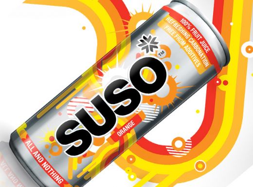 Энергичный дизайн упаковки фруктового Suso