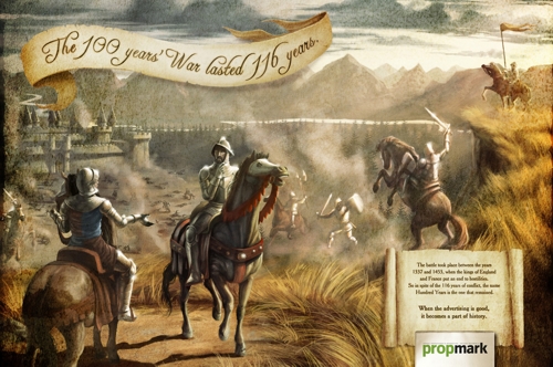 Propaganda & Marketing, бразильское рекламное агентство age.comunicacoes, газета, Propmark, слоган, "Столетняя Война продолжалась 116 лет"