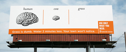 Трава, тупая, Denver Water, денверская городская водоснабжающая компания, полив, газон, лето, агентство Sukle Advertising + Design