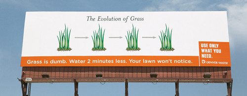 Трава, тупая, Denver Water, денверская городская водоснабжающая компания, полив, газон, лето, агентство Sukle Advertising + Design