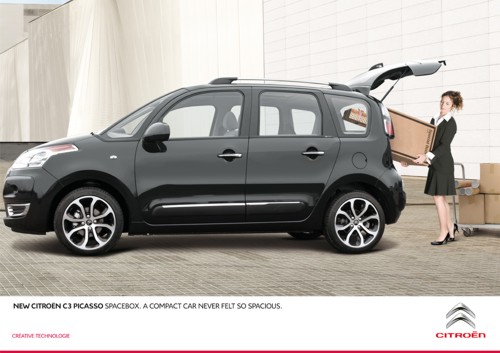 Citroen C3 Picasso Spacebox, поместит, агентство Euro RSCG Worldwide, салон, машина, малолитражность