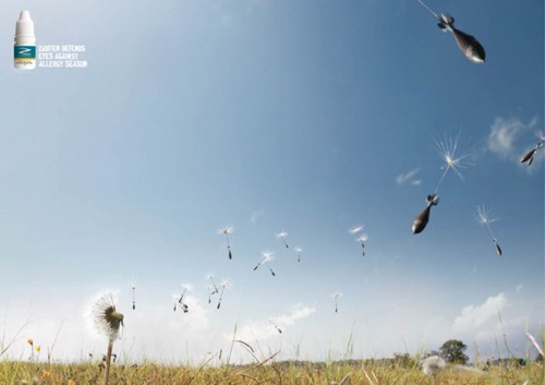 Рекламная кампания Zaditen, австралийское агентство Ward 6, одуванчик, бомбардировка, препарат, аллергия, заболевание