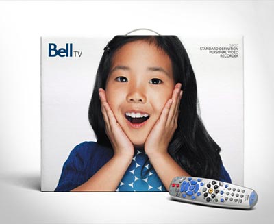 Упаковка видеотехники Bell TV передает эмоции зрителей