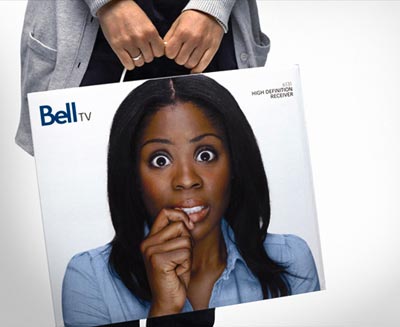 Упаковка видеотехники Bell TV передает эмоции зрителей