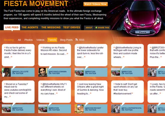  - Ford "Fiesta Movement",   Twitter   