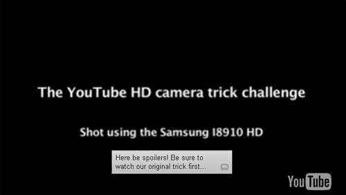 Ролик с фокусом и разоблачением от Samsung, скриншот