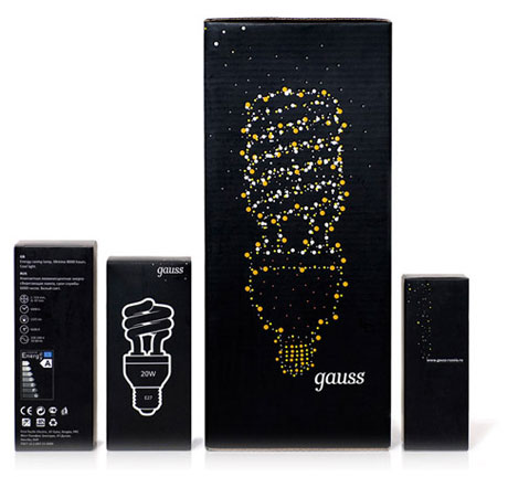 Российское дизайнерское агентство Fastway, логотип, упаковка, энергосберегающая, Gauss