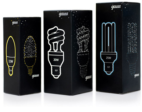 Российское дизайнерское агентство Fastway, логотип, упаковка, энергосберегающая, Gauss