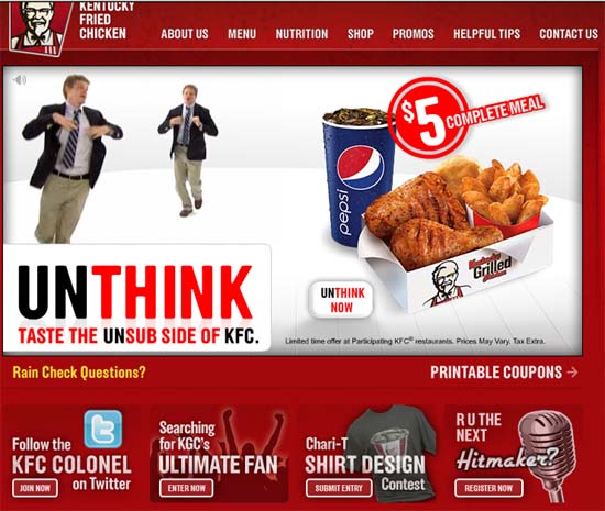  KFC.com,    MySpace 