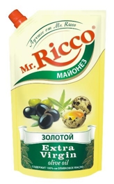 Новая упаковка майонеза Mr.Ricco Золотой