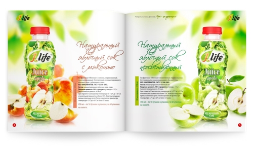 логотип сока в ПЭТ-упаковке J.life от студии Redkvadrat для компании Сибкет К