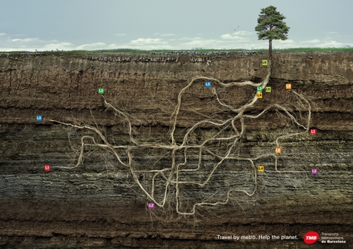 Реклама барселонского метрополитена