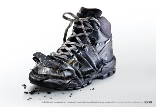 Реклама швейцарской страховой компания SUVA