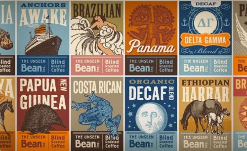 Винтажная упаковка бразильского кофе от The Tenfold Collective