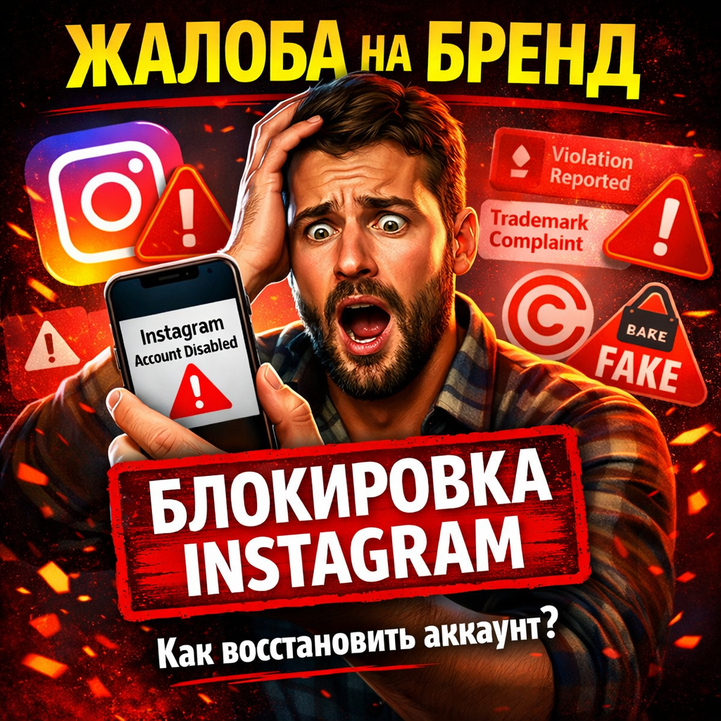 Блокировка Instagram за товарный знак и контрафакт