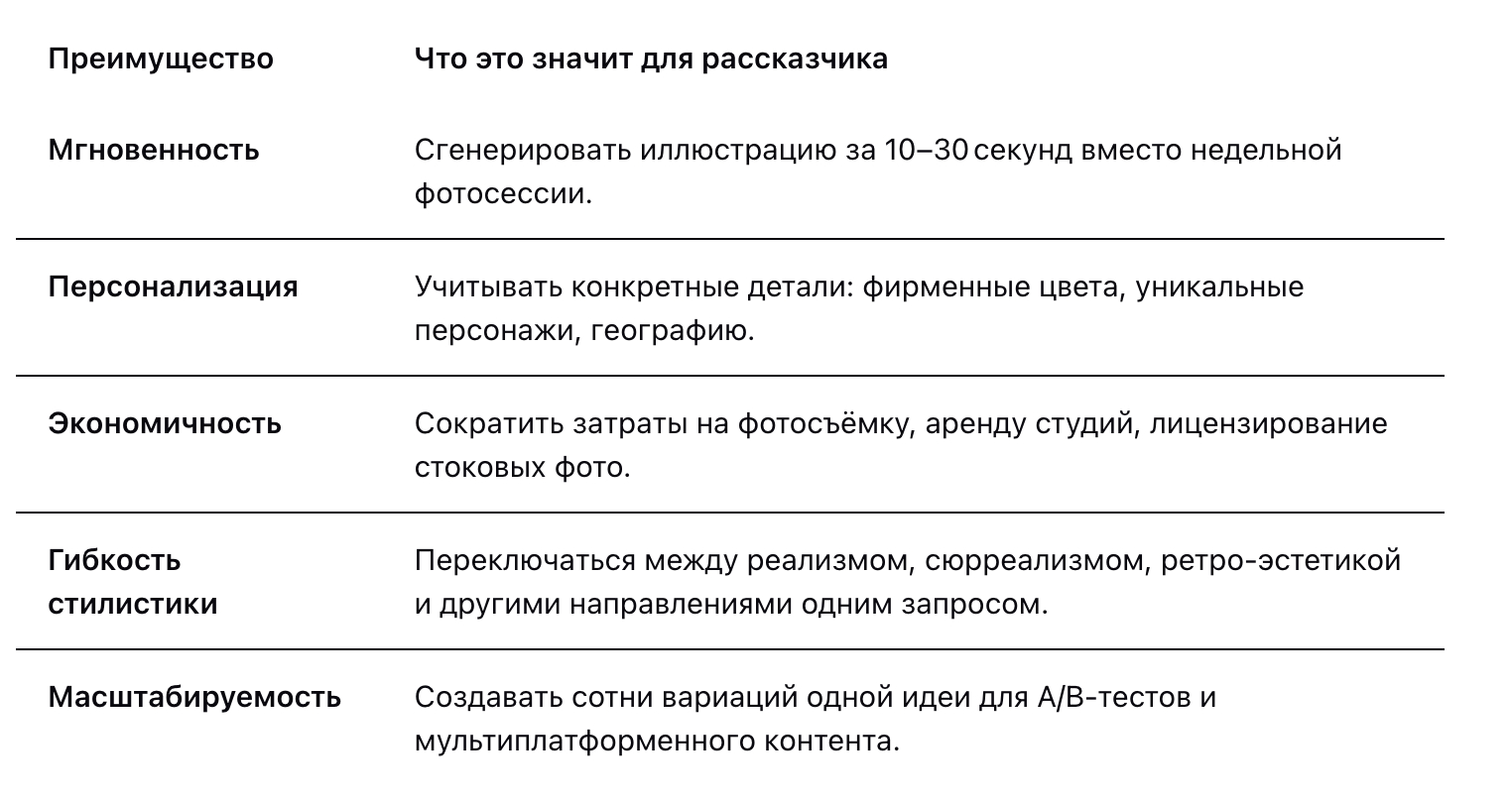 Использование ИИ‑изображений в сторителлинге