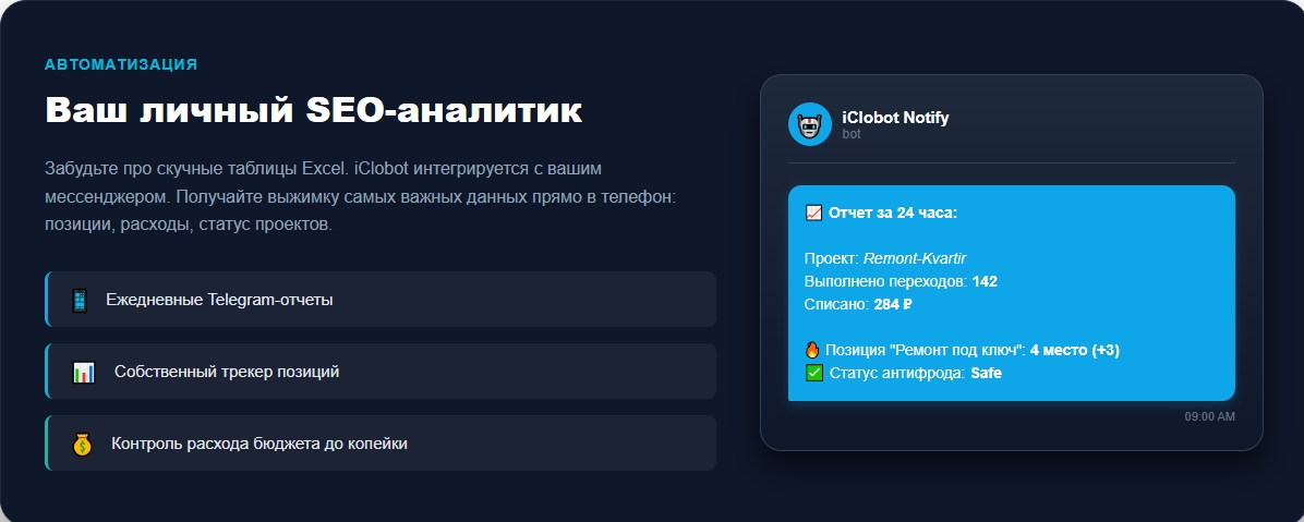 iClobot - станет вашим личным SEO-аналитиком.