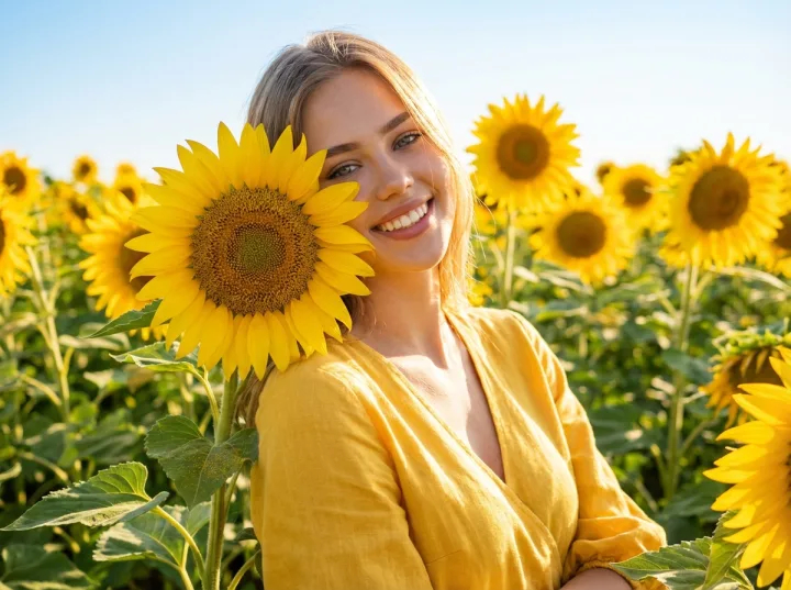 Портрет девушки с подсолнухами